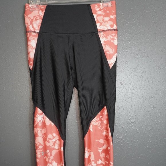 Under Armour Womens Black And Peach Compression Edgelit Ankle Crop Size Medium - Picture 2 of 8